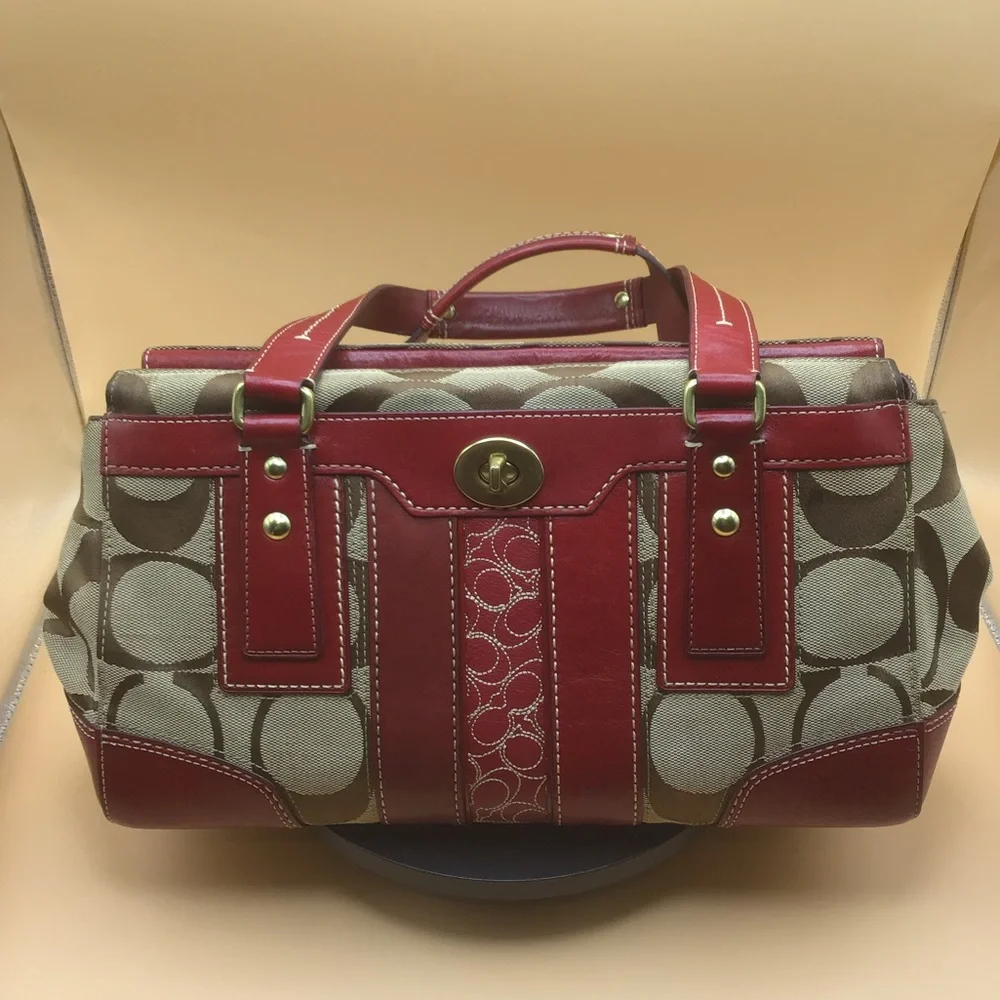 Coach Crimson  Hamptons Signature Red Large  Carryall